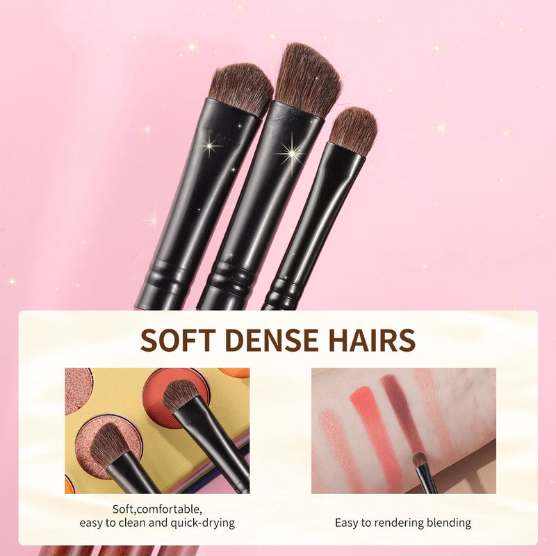 3-piece horse hair eyeshadow brush set, view 4 - MRSLM