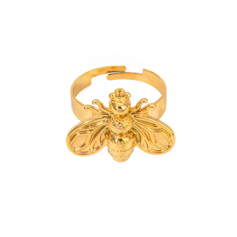 gold plated bee ring, view 7 - MRSLM