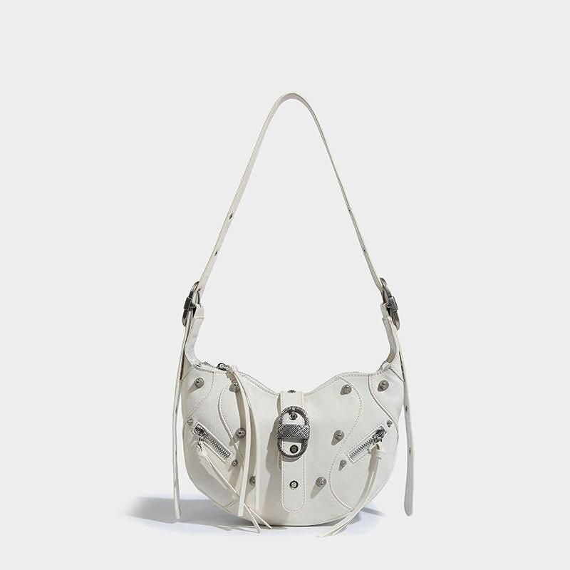 Mochila transversal de couro de luxo rosa punk