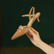 leather slingback heels, view 12 - MRSLM