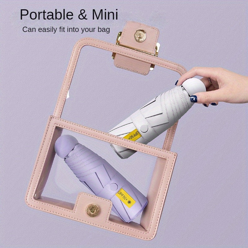Guarda-chuva dobrável mini cápsula com proteção UPF50+