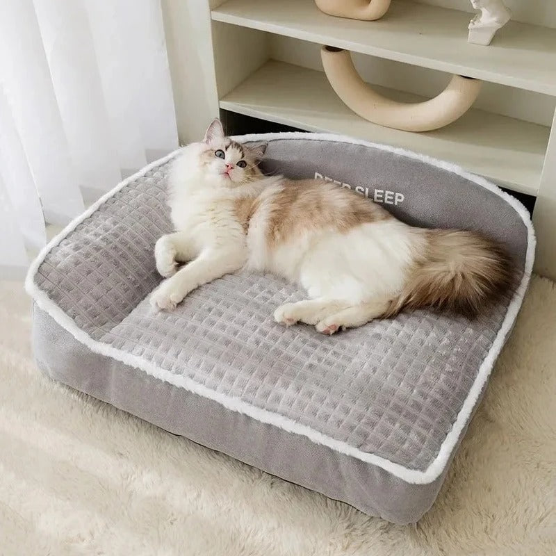 Cama quente para animais de estimação, ideal para cães e gatos.