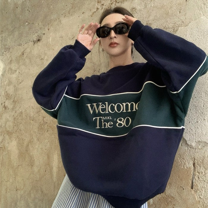 women's padded round neck sweatshirt jacket - MRSLM