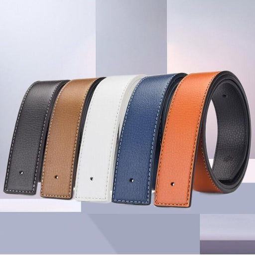men's no-buckle split leather belt - MRSLM