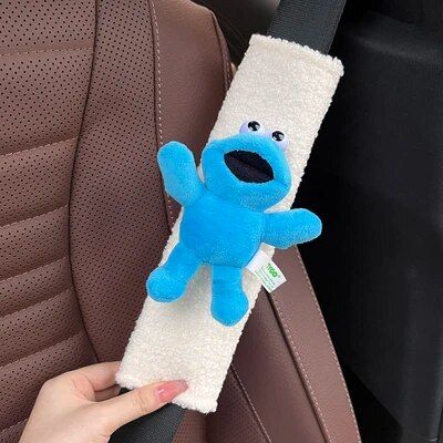 Plush Heart Frog Car Safety Belt Shoulder Cover