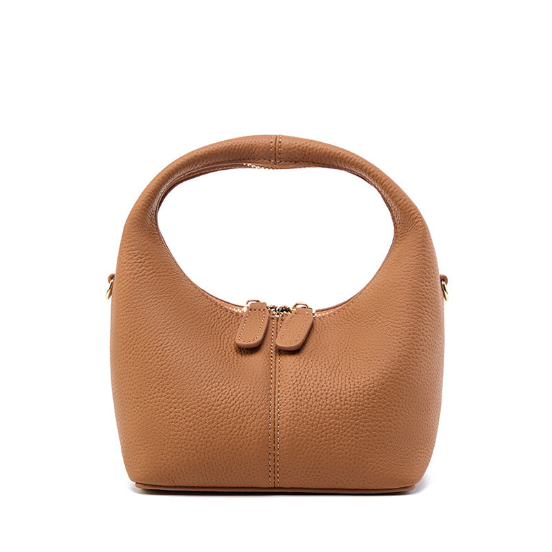 leather crescent shoulder bag, view 4 - MRSLM