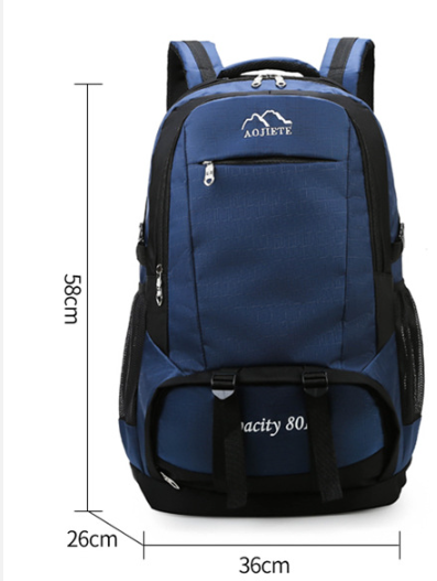 Double Shoulder Backpack Men's 60L Large Capacity Travel Hiking Bag