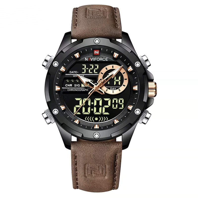 Men's Trendy Waterproof Dual Display Student Multifunctional Watch