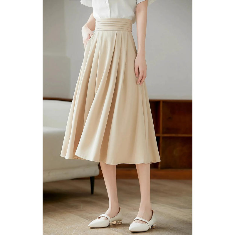 high-waisted pleated skirt with pockets, view 6 - MRSLM