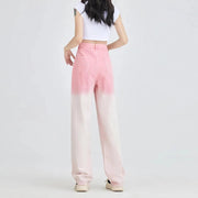 pink gradient wide leg jeans, view 7 - MRSLM