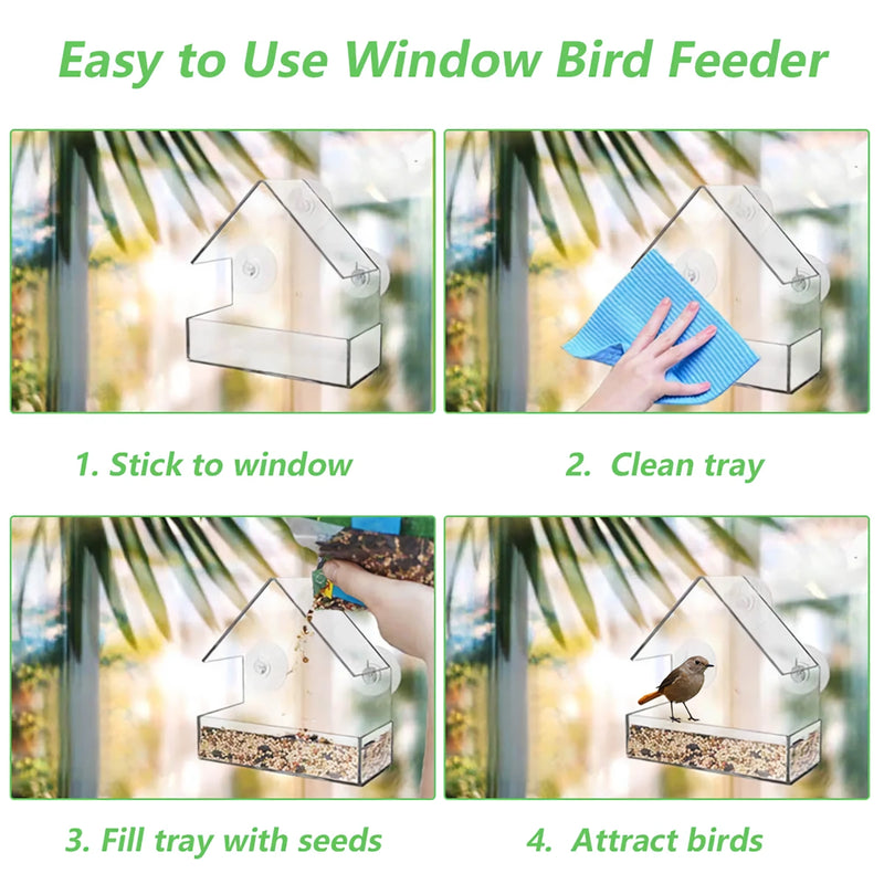 Wildvogelfutterhaus am Fenster
