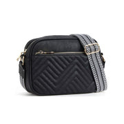 Quilted embroidered grid shoulder bag, view 3 - MRSLM