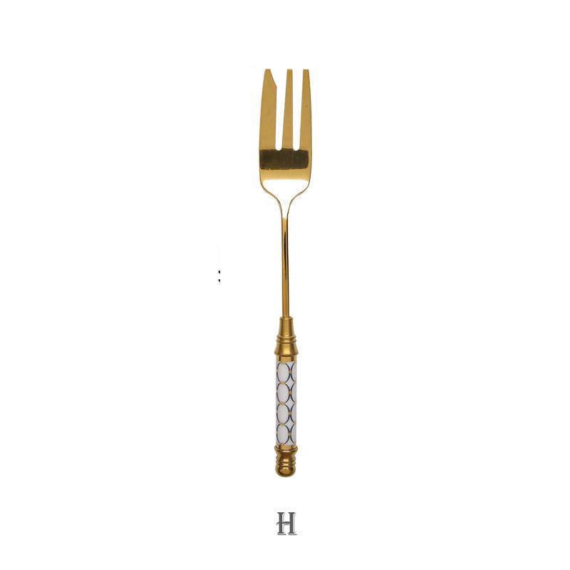 gold dessert fork, view 11 - MRSLM