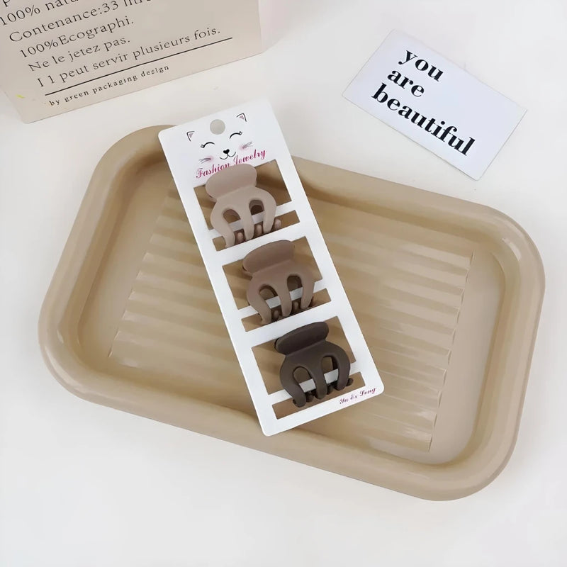 coffee color three-piece hairpin set, view 3 - MRSLM