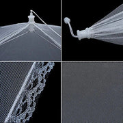 lace trimmed foldable mesh food cover, view 9 - MRSLM