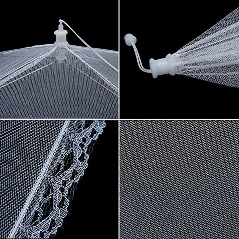 lace trimmed foldable mesh food cover, view 9 - MRSLM
