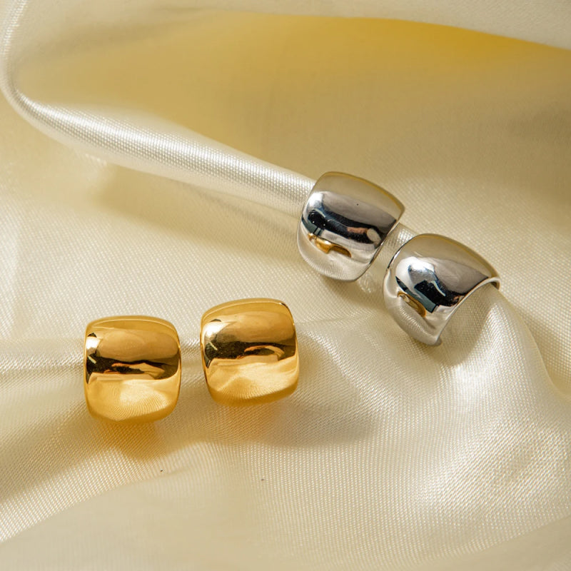 minimalist stainless steel clip-on ear clips, view 5 - MRSLM