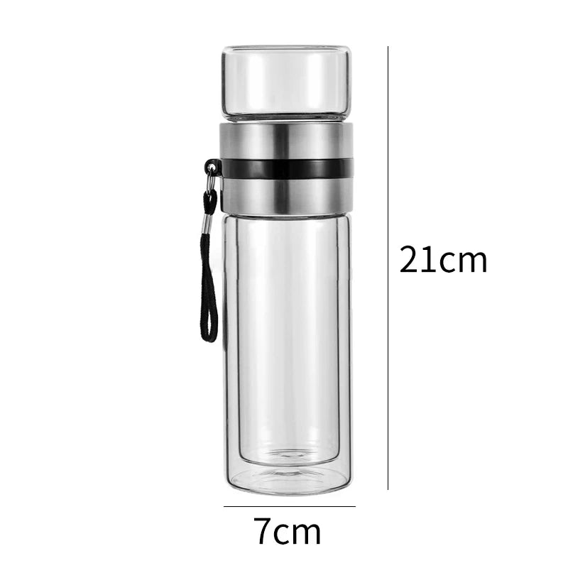 400 ml doppelwandige Glas-Tee-Ei-Flasche