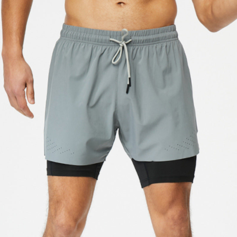 double-layer running shorts, view 3 - MRSLM