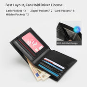 men's slim PU leather wallet with RFID, view 5 - MRSLM