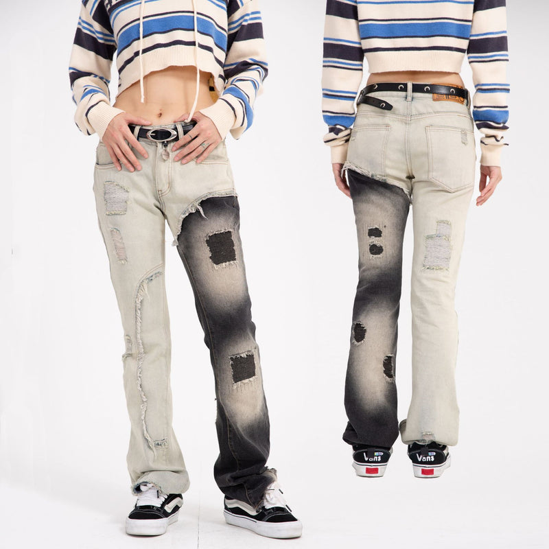 patched cotton jeans - MRSLM