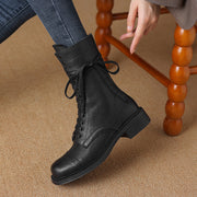 leather lace-up chelsea ankle boots, view 5 - MRSLM