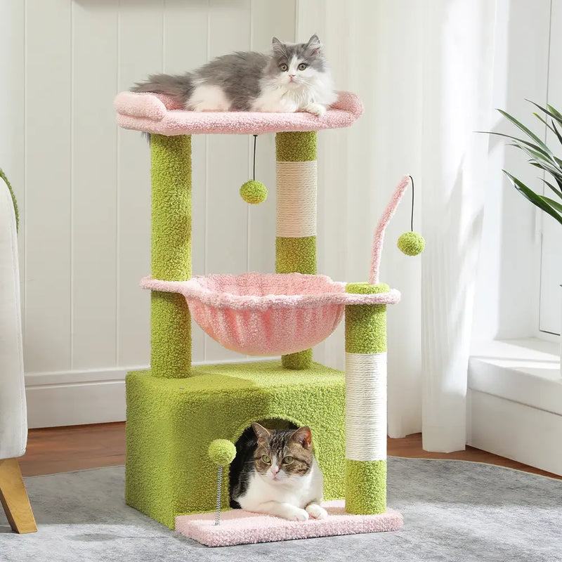 multi-level indoor cat tree, view 4 - MRSLM