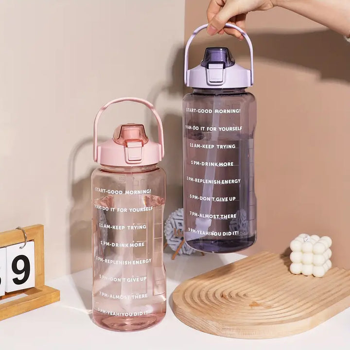 2L Motivational Straw Water Bottle for Hydration