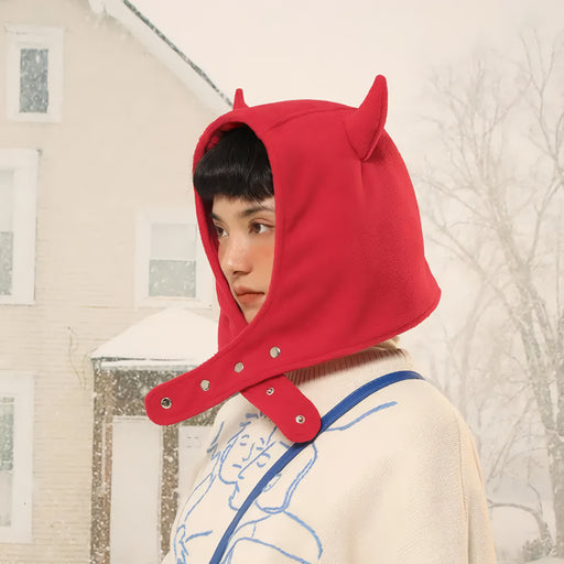 Plush bomber hat with devil ears - MRSLM