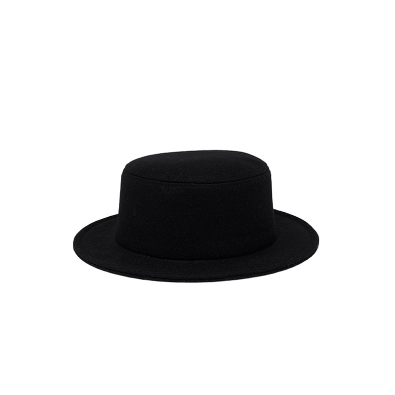 women's woolen flat top hat, view 2 - MRSLM