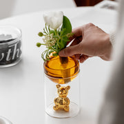 nordic bubble glass bear vase, view 9 - MRSLM