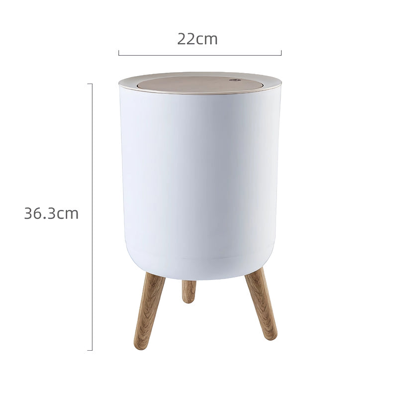7L high-foot trash can with lid, view 2 - MRSLM