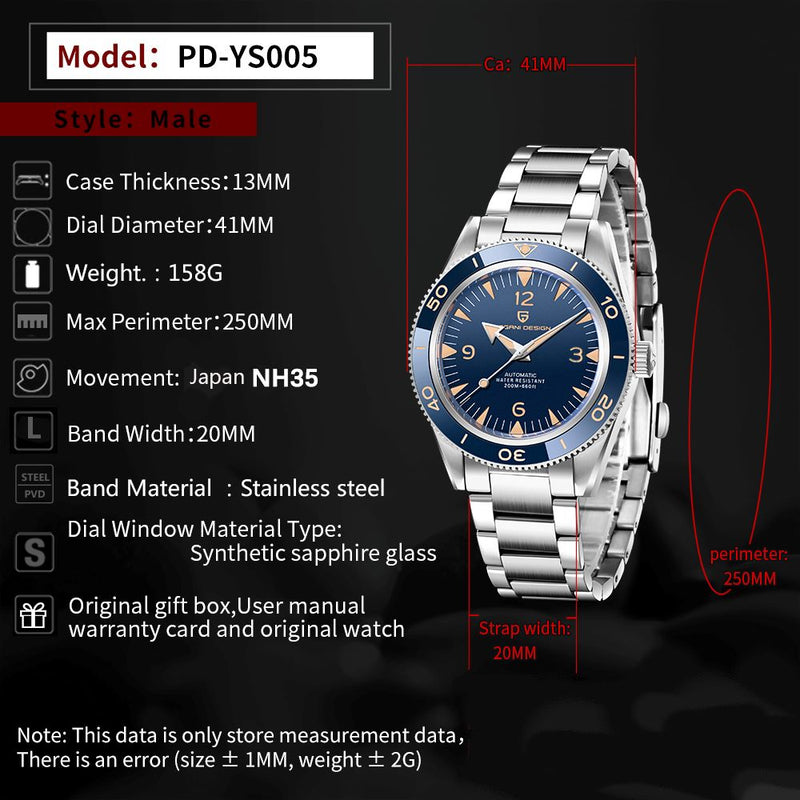 41 mm Herren-Automatikuhr