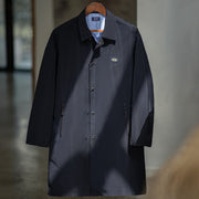 men's vintage navy blue trench coat, view 2 - MRSLM
