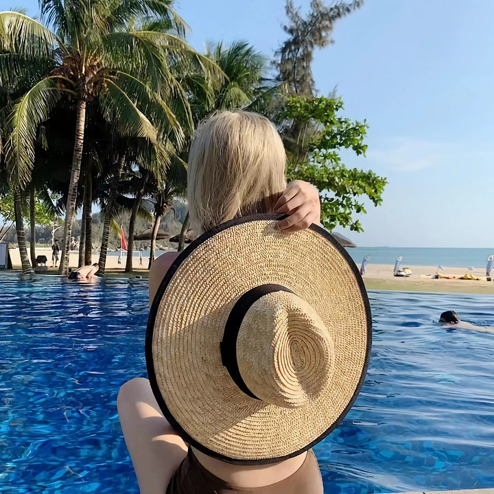 Women's Wide Brim Straw Sun Hat
