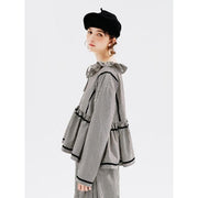 checkered long-sleeved shirt with doll collar, view 4 - MRSLM