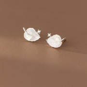 925 silver leaf drop earrings, view 3 - MRSLM
