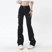 slim black flare pants - MRSLM