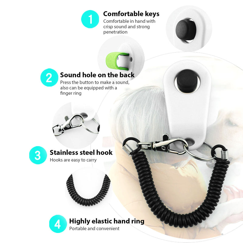 dog training clicker with wrist strap, view 4 - MRSLM