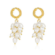 retro freshwater bead long earrings, view 3 - MRSLM