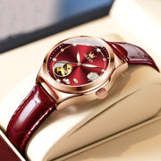 Women's mechanical watch with leather strap, view 2 - MRSLM
