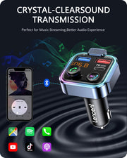 bluetooth 5.3 fm transmitter with 48w fast charging, view 3 - MRSLM