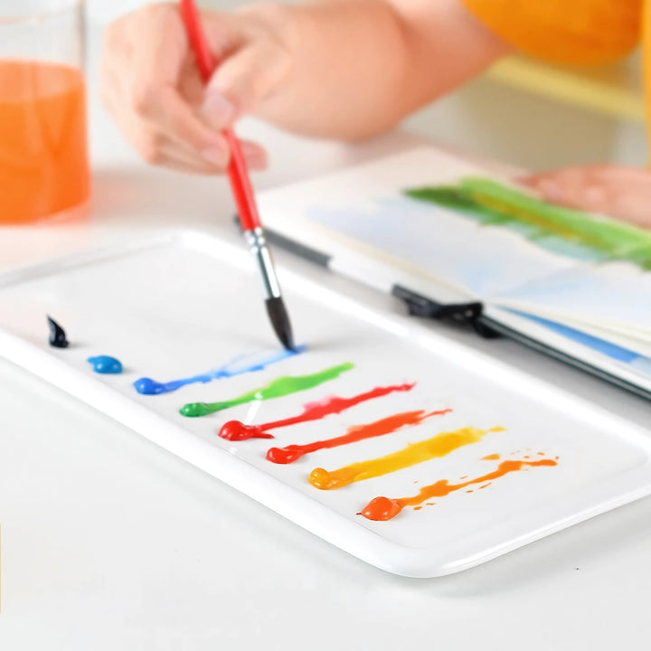 Paleta de cores retangular de cerâmica para pintura em aquarela e guache.