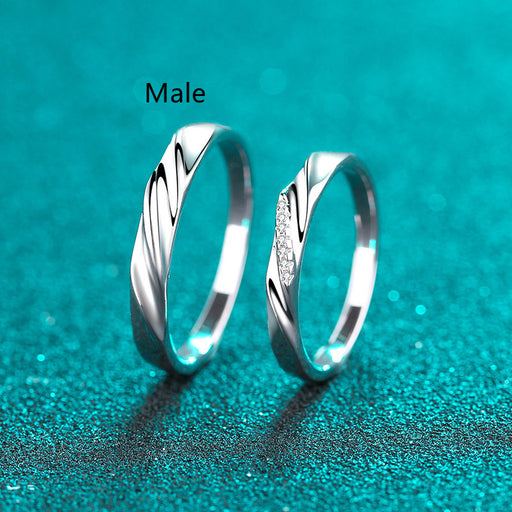 925 sterling silver star couple ring, view 7 - MRSLM
