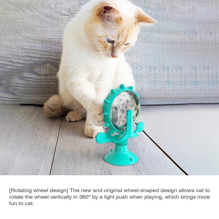 Interactive Windmill Turntable Puzzle Toy for Small Dogs and Cats - Multi-Functional Slow Feeder