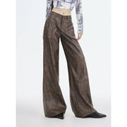 Faux leather wide leg trousers, view 4 - MRSLM