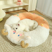 Cozy round plush pet nest bed, view 2 - MRSLM