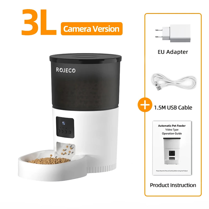 3l smart automatic pet feeder with camera, view 3 - MRSLM