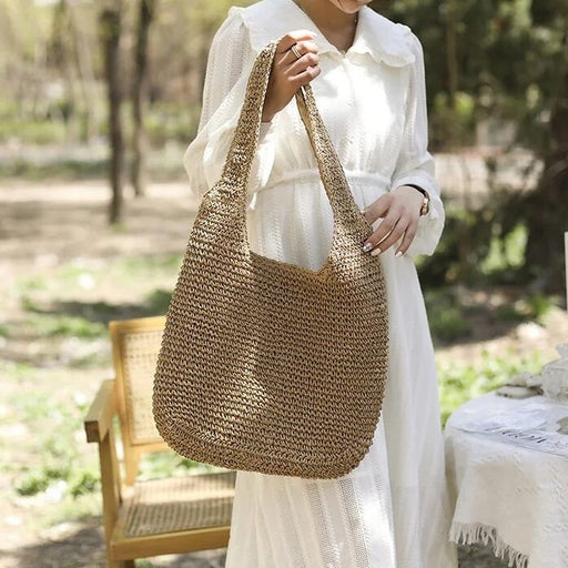 straw shoulder bag, view 2 - MRSLM