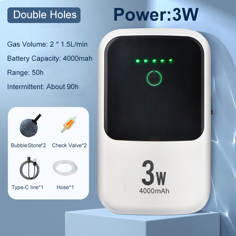ultra-quiet usb rechargeable aquarium oxygen pump, view 7 - MRSLM